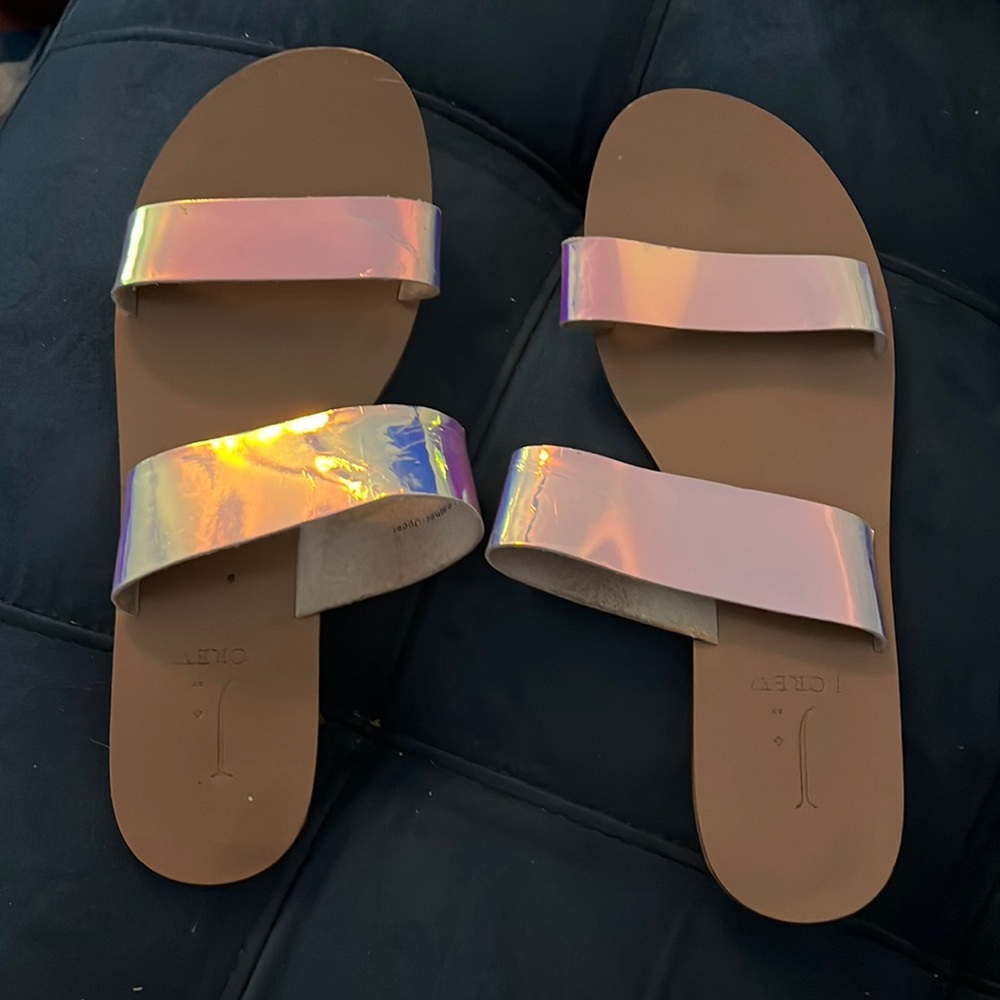 Jcrew Iridescent Strap Sandals